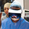 Surgeon with VR headset