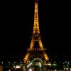 Eiffel Tower, Paris, illuminated at night